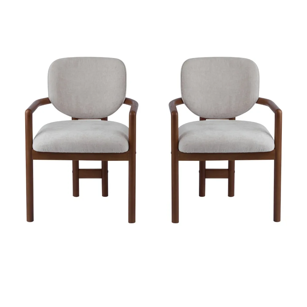 Dining Chairs Set of 2 Upholstered Arm Chairs, Rubber Wood Accent Chairs Beige Fabric Seating, Bar Stools
Dining Chairs Set of 2 Upholstered Arm Chairs, Rubber Wood Accent Chairs Beige Fabric Seating, Bar Stools