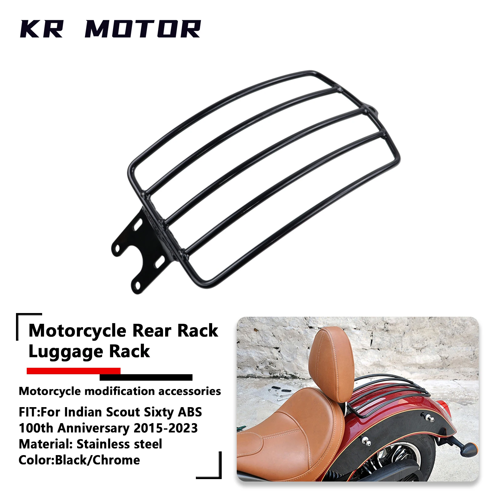 Motorcycle Rear Luggage Rack Fit For Indian Scout Sixty ABS 100th Anniversary15-23 Black/Chromed Solo Seat Cargo Carrier Bracket
Motorcycle Rear Luggage Rack Fit For Indian Scout Sixty ABS 100th Anniversary15-23 Black/Chromed Solo Seat Cargo Carrier Bracket