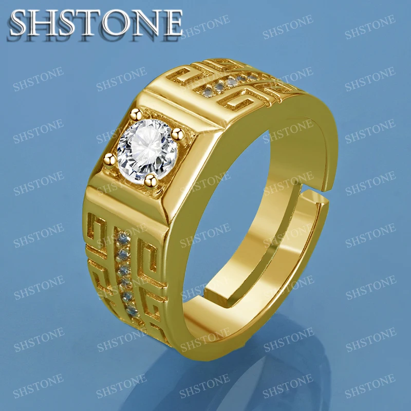 SHSTONE 18K Gold Men Zircon Adjustable Rings For Women Party Wedding Fashion Jewelry 925 Sterling Silver Ring Birthday Gift
SHSTONE 18K Gold Men Zircon Adjustable Rings For Women Party Wedding Fashion Jewelry 925 Sterling Silver Ring Birthday Gift