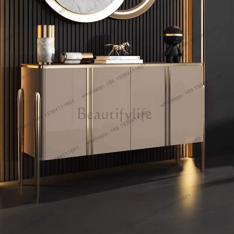 New Chinese-style home entrance cabinet, light luxury, integrated storage against the wall, rock slab side cabinet
New Chinese-style home entrance cabinet, light luxury, integrated storage against the wall, rock slab side cabinet