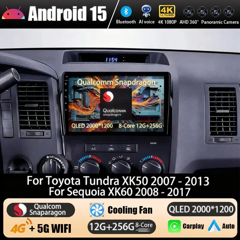 For Toyota Tundra XK50 2007 - 2013 Carplay Auto 4G+WIFI GPS Car Radio Navigation Multimedia Video Player Stereo BT Android 15
For Toyota Tundra XK50 2007 - 2013 Carplay Auto 4G+WIFI GPS Car Radio Navigation Multimedia Video Player Stereo BT Android 15