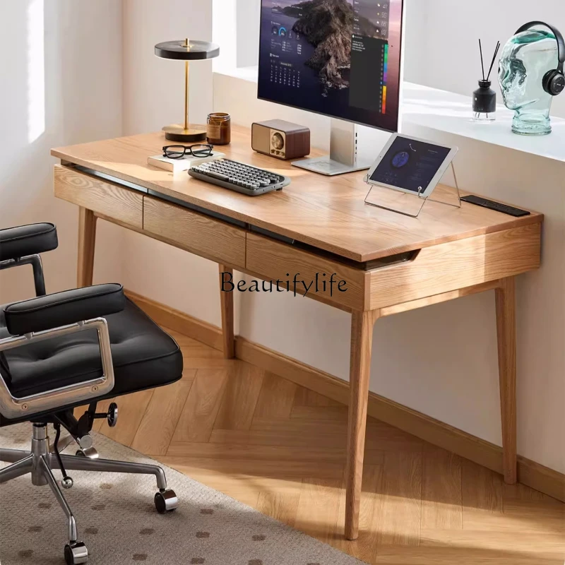Solid wood desk Small apartment Japanese log style study writing desk Nordic computer study table Oak
Solid wood desk Small apartment Japanese log style study writing desk Nordic computer study table Oak