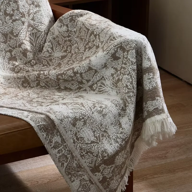 Decoration Bedspreads Pure Cotton Gauze Yarn-dyed Jacquard Vintage Tassel Throw Blanket Sofa Nap Cover Blanket Muslin Coverlet
Decoration Bedspreads Pure Cotton Gauze Yarn-dyed Jacquard Vintage Tassel Throw Blanket Sofa Nap Cover Blanket Muslin Coverlet