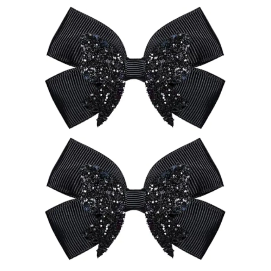 3" Glitter Ribbon Pigtail Hair Bow Clips Set of 2, Sparkling Sequins Alligator Barrettes Hairpins for Toddler Teen Girls Birthd
3" Glitter Ribbon Pigtail Hair Bow Clips Set of 2, Sparkling Sequins Alligator Barrettes Hairpins for Toddler Teen Girls Birthd