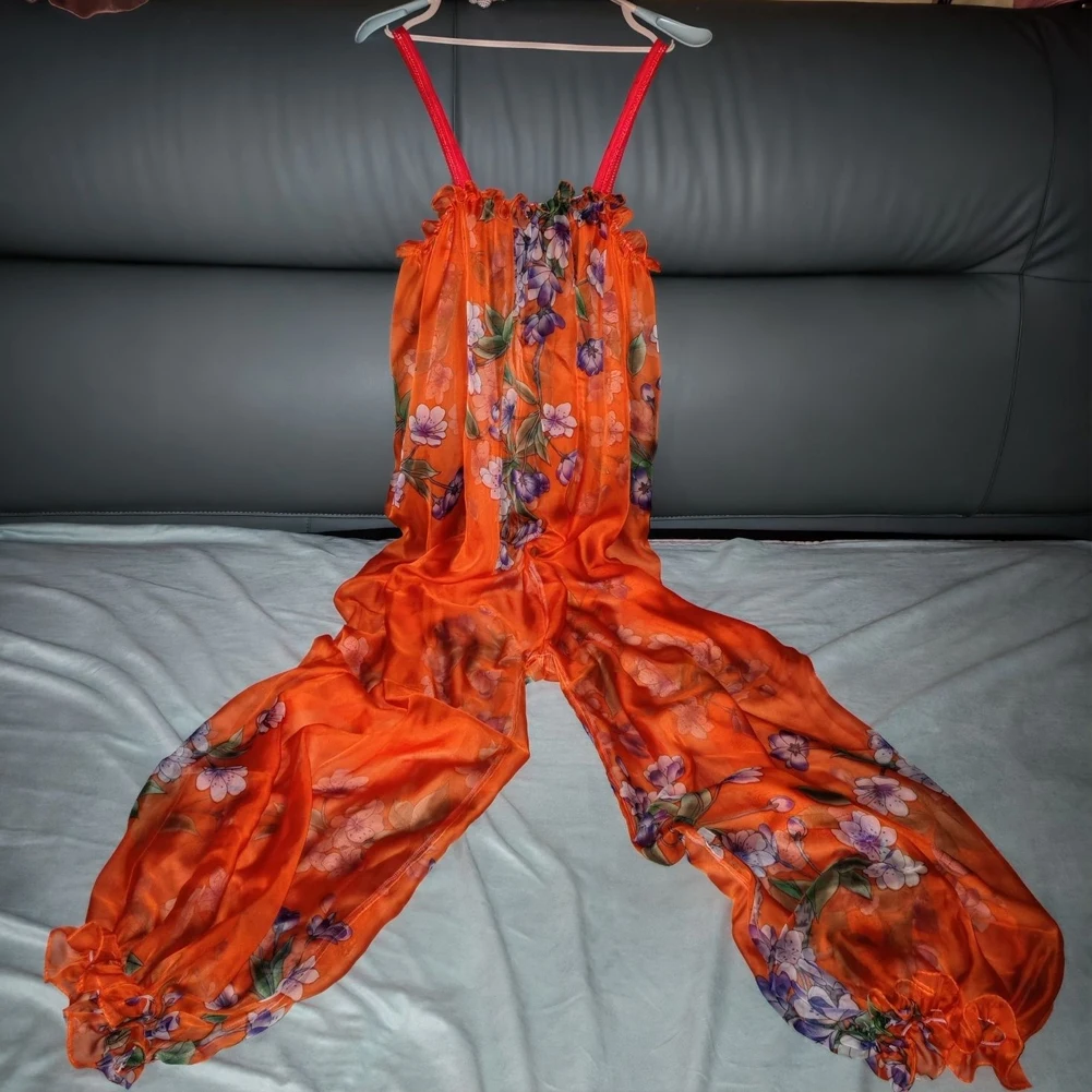 Jumpsuit Man Sexy Sheer Silky Soft Printed Camisole Bodysuit Woman Ruffled Tulle Plus Size Loose Sleeveless Lantern Pants Onesie
Jumpsuit Man Sexy Sheer Silky Soft Printed Camisole Bodysuit Woman Ruffled Tulle Plus Size Loose Sleeveless Lantern Pants Onesie