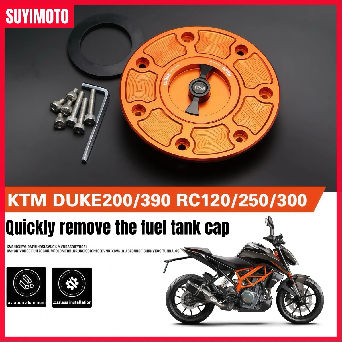 Motorcycle Fuel Tank Cap Suitable for Duke125/200/250/390 Rc125/200/250/390 Modified Quick-Release Fuel Tank Cap
Motorcycle Fuel Tank Cap Suitable for Duke125/200/250/390 Rc125/200/250/390 Modified Quick-Release Fuel Tank Cap