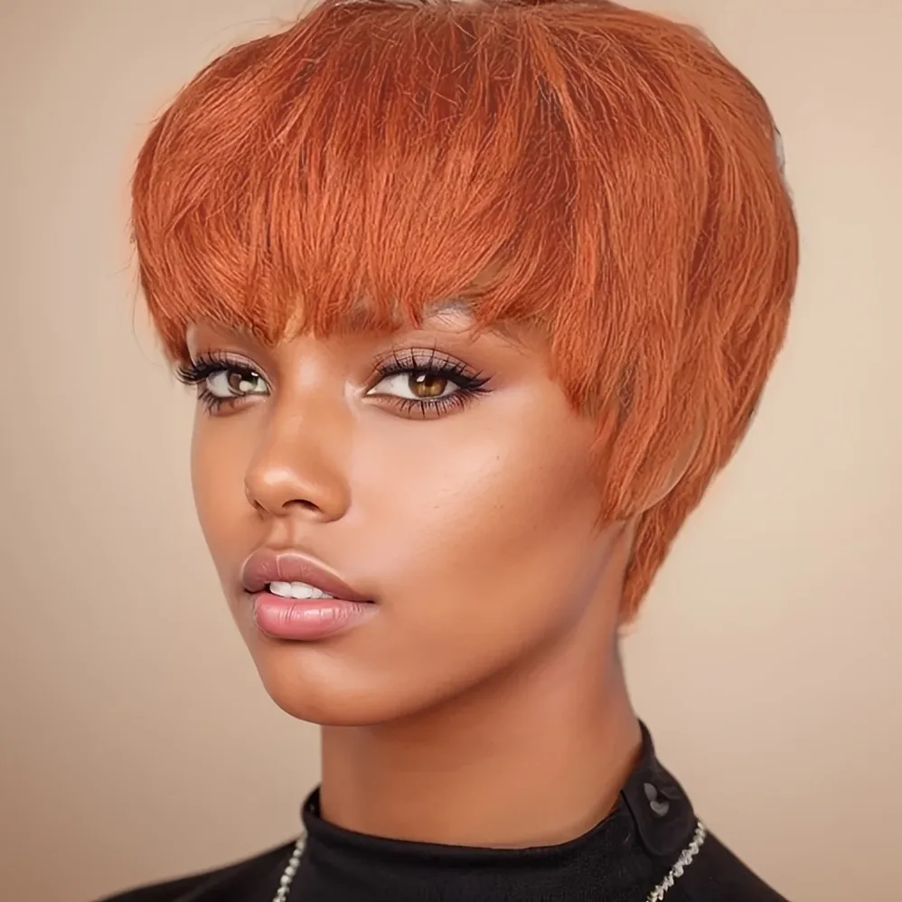 6inch 350 ginger color machine made remy wig for women pixie straight human hair wig 150% density wig
6inch 350 ginger color machine made remy wig for women pixie straight human hair wig 150% density wig