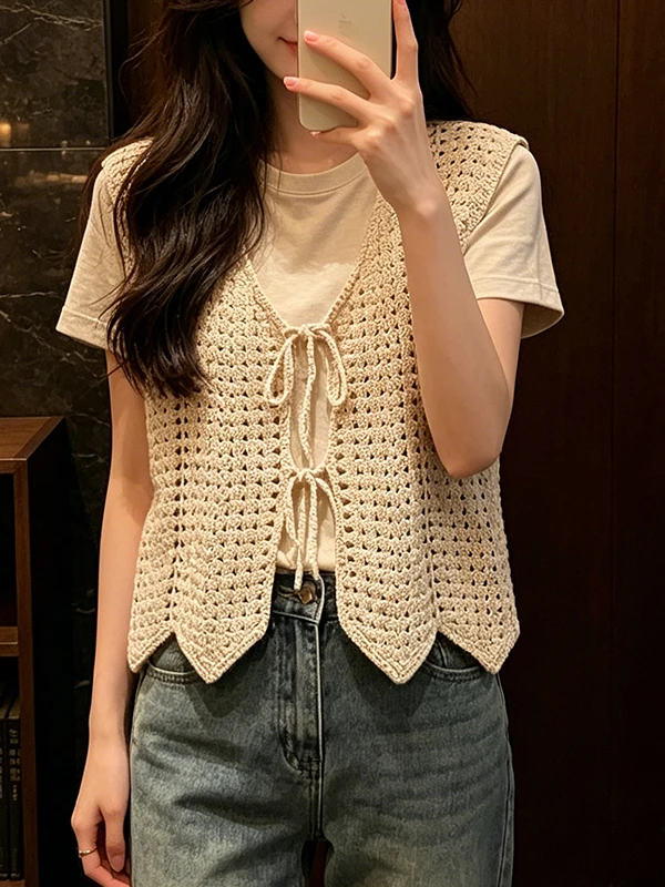 Ladies Summer 2026 Hollow out Hook Flower Design Sleeveless Vest Outerwear Slimming Top Large Size Casual Daily V-Neck
Ladies Summer 2026 Hollow out Hook Flower Design Sleeveless Vest Outerwear Slimming Top Large Size Casual Daily V-Neck