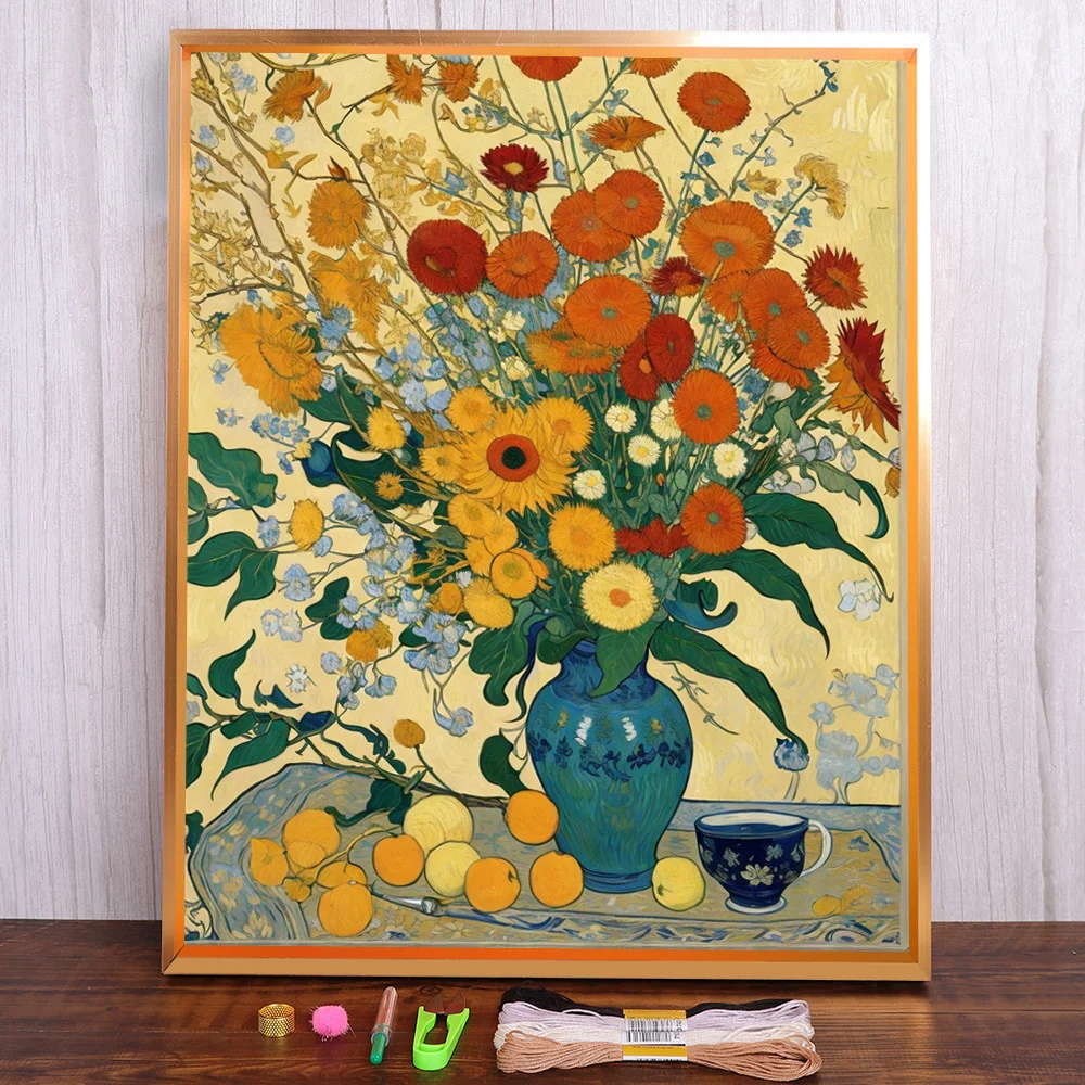 Still Life Flower Printed Cross-Stitch Patterns DIY Embroidery Painting Handicraft Handiwork Needlework Wholesale Mulina Package
Still Life Flower Printed Cross-Stitch Patterns DIY Embroidery Painting Handicraft Handiwork Needlework Wholesale Mulina Package