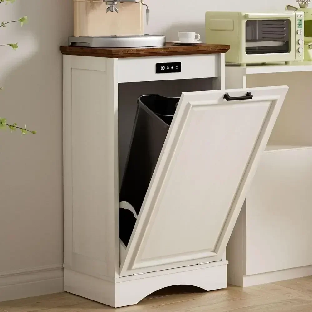13 Gallon Hidden Kitchen Trash Cabinet with Deodorizing Function and Pet Proof Lid, Antique White
13 Gallon Hidden Kitchen Trash Cabinet with Deodorizing Function and Pet Proof Lid, Antique White