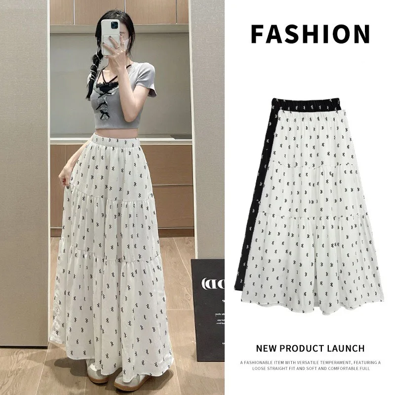 Elegant French Gentle Wind Bow Print Cake Dress Women Spring And Summer New Loose A-Line Skirt Summer Office Ladies Skirt
Elegant French Gentle Wind Bow Print Cake Dress Women Spring And Summer New Loose A-Line Skirt Summer Office Ladies Skirt