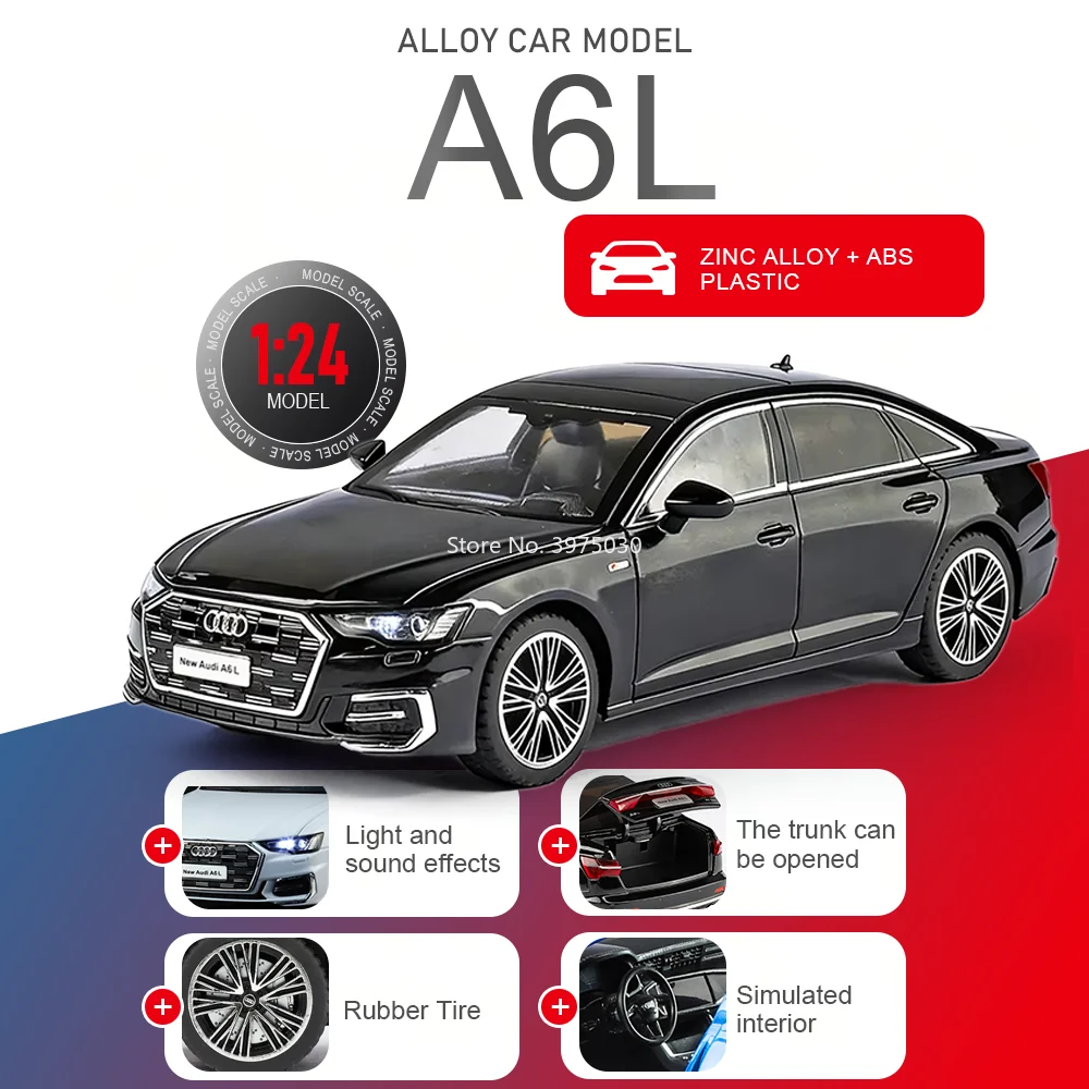 1:24 Scale A6L 530LI Alloy Diecast Models Toys Cars Wheels Turned Vehicles with Light Music Miniature Car for Child Adult Gifts
1:24 Scale A6L 530LI Alloy Diecast Models Toys Cars Wheels Turned Vehicles with Light Music Miniature Car for Child Adult Gifts