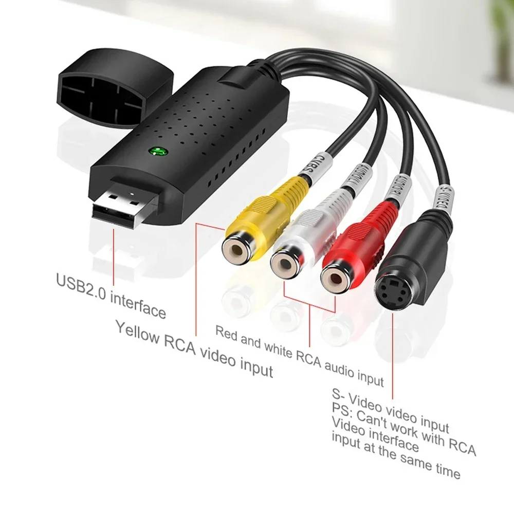 Video Converter Audio VHS to Digital Converter USB 2.0 Capture Card VHS Box VHS VCR TV to Digital Converter Support Win 7/8/10
Video Converter Audio VHS to Digital Converter USB 2.0 Capture Card VHS Box VHS VCR TV to Digital Converter Support Win 7/8/10