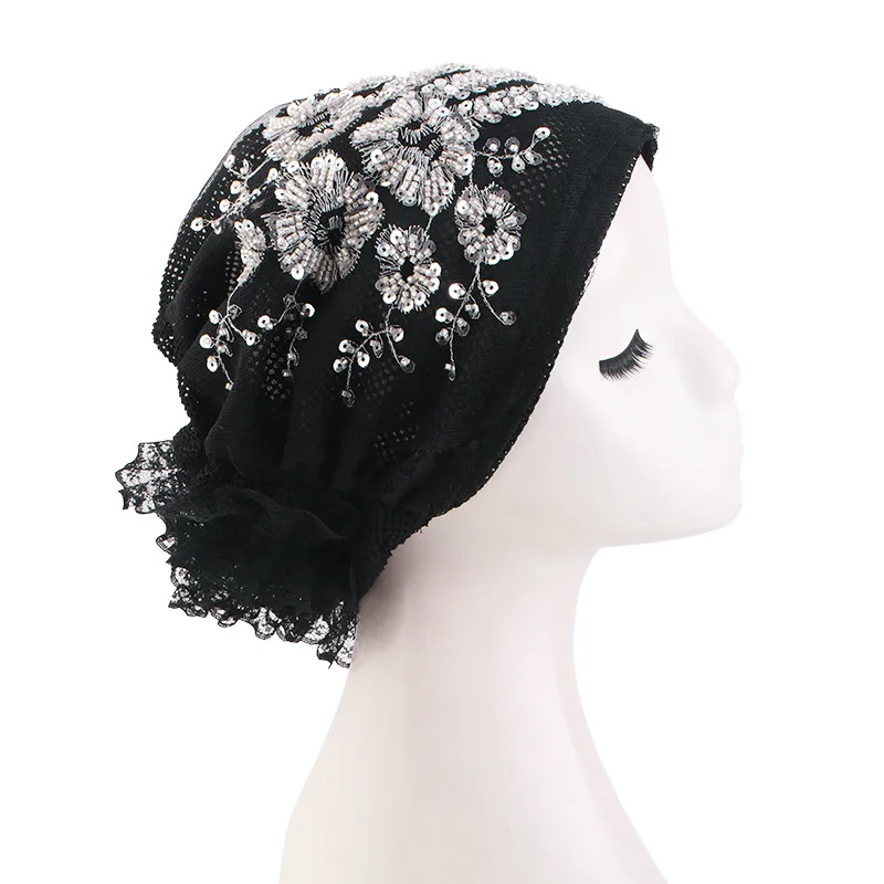 Embroidery Beading Women's Flower Lace Turban Cap Muslim Headscarf Head Wraps Caps Bonnet Ready to Wear Inner Hijabs
Embroidery Beading Women's Flower Lace Turban Cap Muslim Headscarf Head Wraps Caps Bonnet Ready to Wear Inner Hijabs