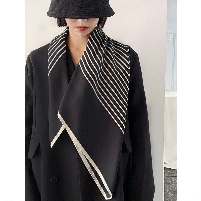 Square Scarf Handmade Shawl Headscarf Curling Geometric Striped Temperament Women's Professional Square Silk Sunscreen New 90cm
Square Scarf Handmade Shawl Headscarf Curling Geometric Striped Temperament Women's Professional Square Silk Sunscreen New 90cm