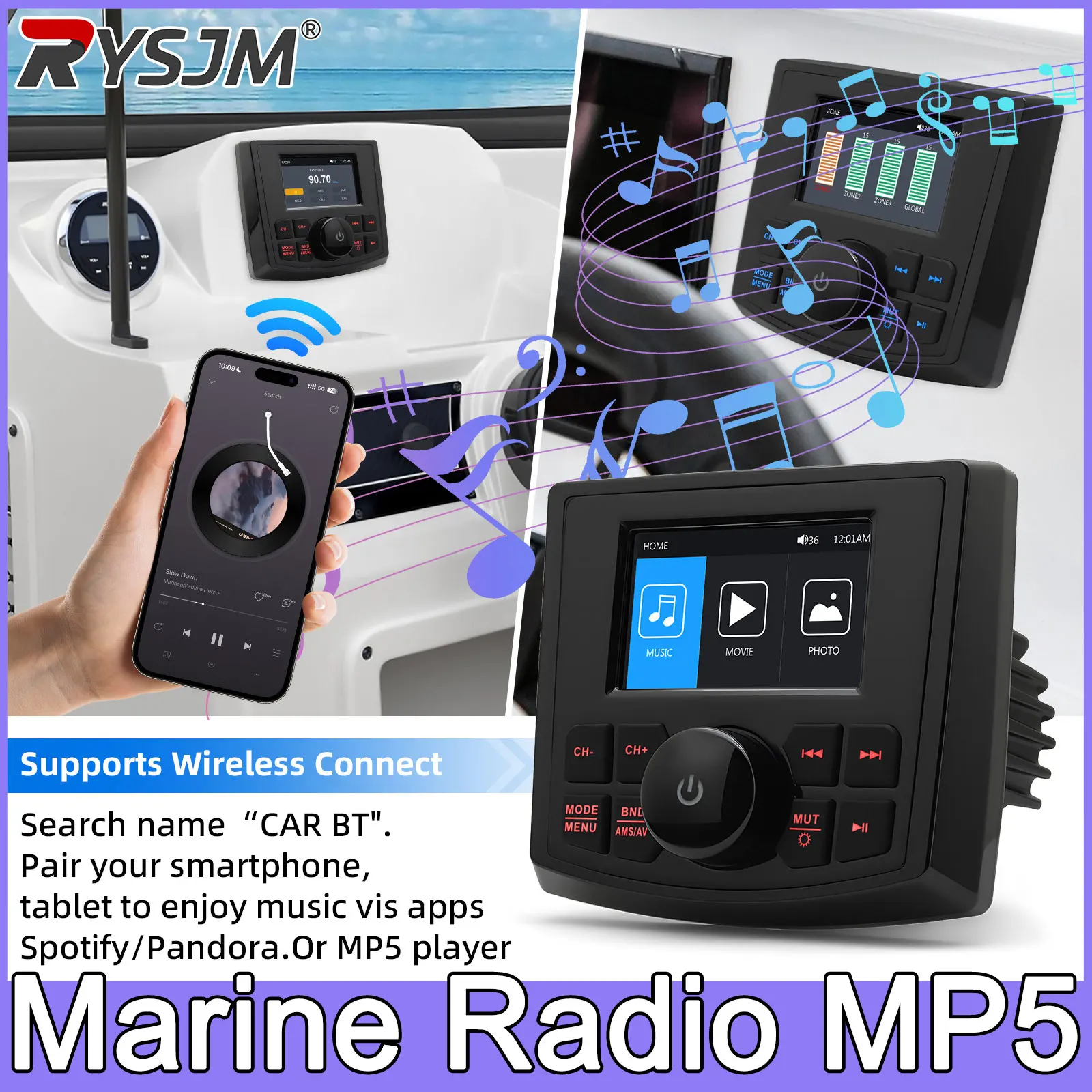 Морская мультимедийная система MP5 с 3-дюймовым дисплеем, водонепроницаемая, с AUX, AM/FM, RDS для лодок, квадроциклов, UTV, SPA, RZR
Морская мультимедийная система MP5 с 3-дюймовым дисплеем, водонепроницаемая, с AUX, AM/FM, RDS для лодок, квадроциклов, UTV, SPA, RZR