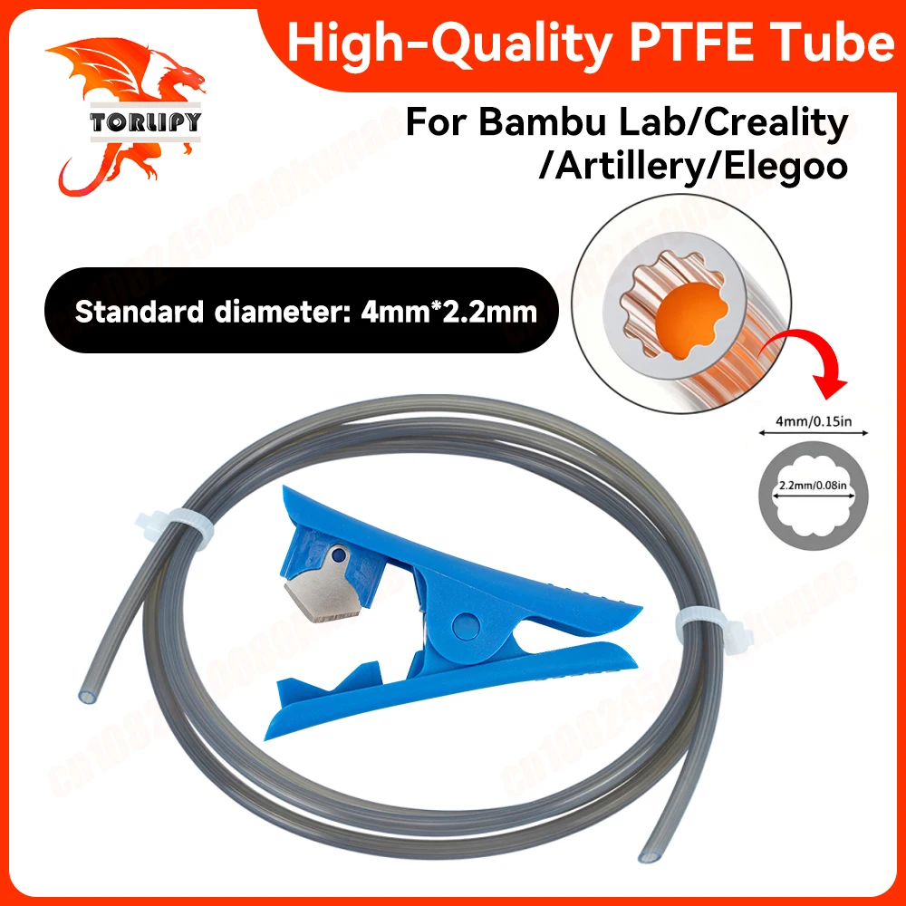 KINGROON For Bambu Lab/Creality/Artillery/Elegoo 3D Printer PTFE Tube Teflonto Pipe Bowden Extruder ID 2.2mm/OD4mm/Length:1m
KINGROON For Bambu Lab/Creality/Artillery/Elegoo 3D Printer PTFE Tube Teflonto Pipe Bowden Extruder ID 2.2mm/OD4mm/Length:1m