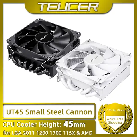 TEUCER UT45 Series CPU Cooler 45mm ITX Case Air Cooling Radiator with UT12015 FDB Fan for AM5 AM4 and LGA1700 1200 2011 for X99
