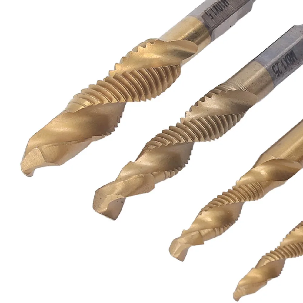 6pcs HSS 4341 Threaded Drill Taps Ti-Plating High-Speed Steel Drill Tap Set Titanium Coated Combination Drill Taps Tapping
6pcs HSS 4341 Threaded Drill Taps Ti-Plating High-Speed Steel Drill Tap Set Titanium Coated Combination Drill Taps Tapping