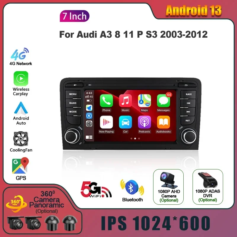 For Audi A3 8 11 P S3 2003-2012 transmission Android 13 Radio Multimedia Wireless Apple Android Carplay Stereo 2 Din Screen
For Audi A3 8 11 P S3 2003-2012 transmission Android 13 Radio Multimedia Wireless Apple Android Carplay Stereo 2 Din Screen