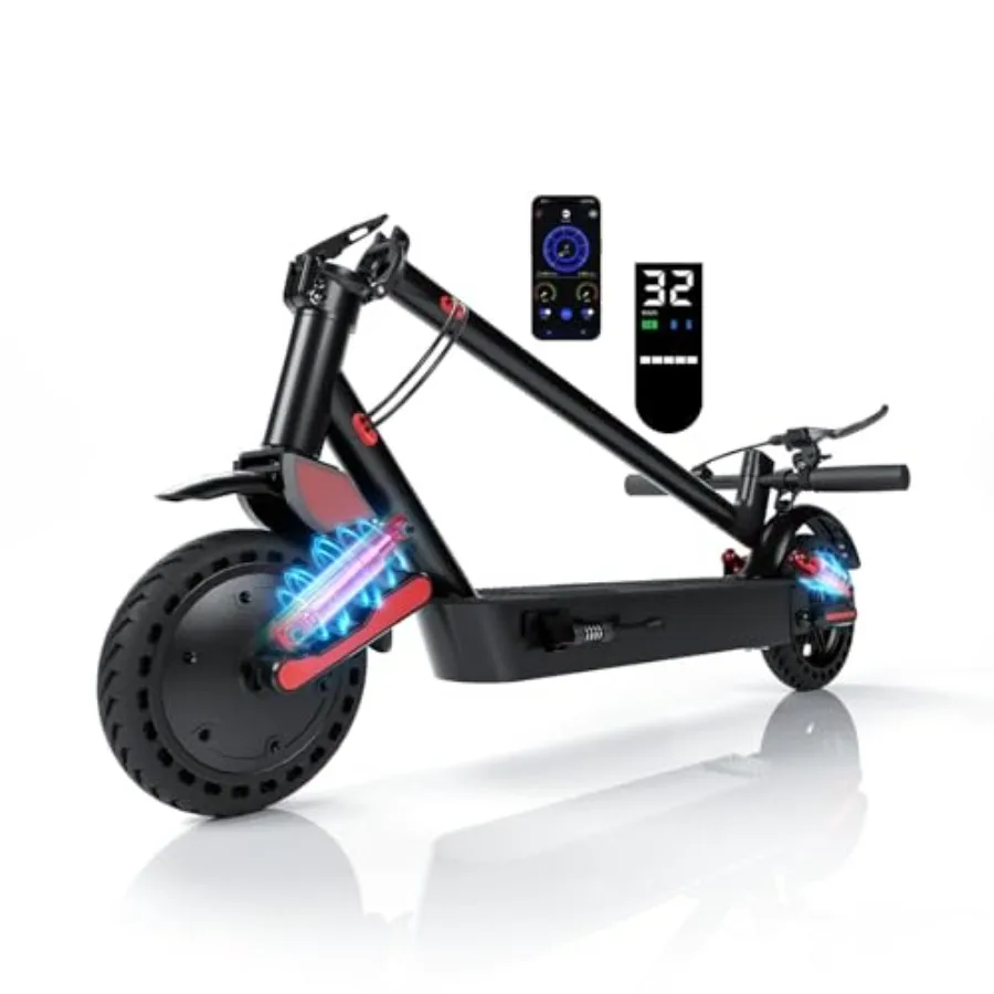Electric scooter for adult use, aluminum alloy frame, black, foldable design with dual shock absorbers and 500W motor for smoot
Electric scooter for adult use, aluminum alloy frame, black, foldable design with dual shock absorbers and 500W motor for smoot