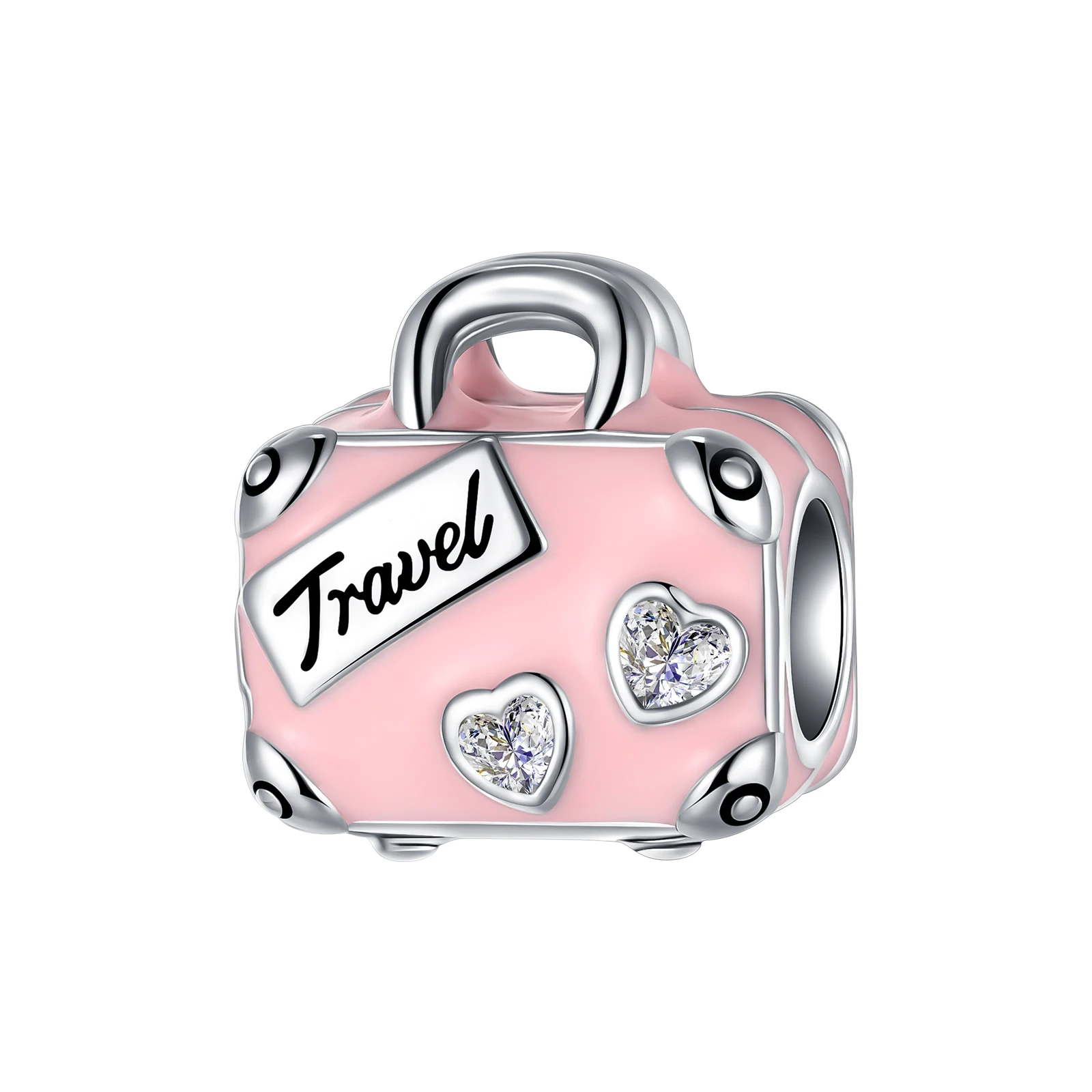 925 Sterling Silver Travel Case Love Travel Pink Beads Charm Fit Original Pandora Charms Bracelets Women DIY Jewelry Gift
925 Sterling Silver Travel Case Love Travel Pink Beads Charm Fit Original Pandora Charms Bracelets Women DIY Jewelry Gift