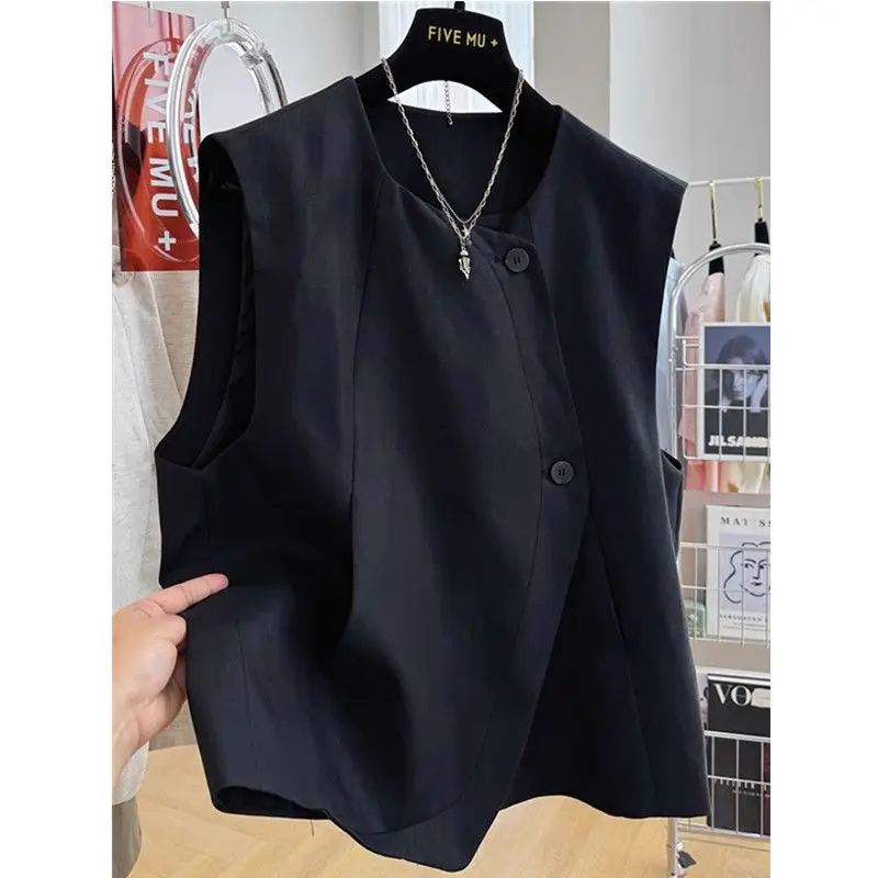 High end fashion design sense sleeveless suit vest jacket women's summer top jackets for women 2024 vests
High end fashion design sense sleeveless suit vest jacket women's summer top jackets for women 2024 vests