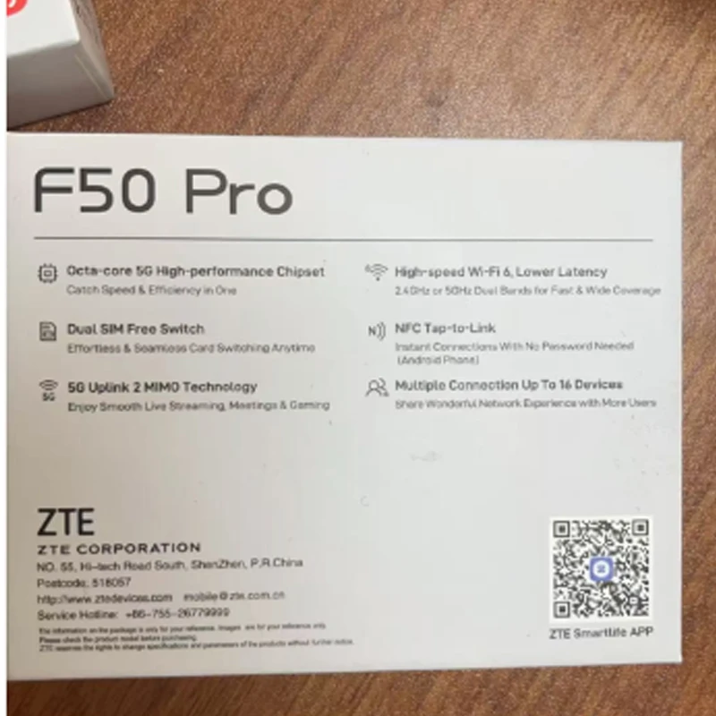 ZTE F50 PRO MU3356 5G Portable WiFi Hotspot F50 Pro Dual Bands 2.4/5GHz 5G SA+NSA 4G LTE CAT13 Sim Card Mobile WiFi 6
ZTE F50 PRO MU3356 5G Portable WiFi Hotspot F50 Pro Dual Bands 2.4/5GHz 5G SA+NSA 4G LTE CAT13 Sim Card Mobile WiFi 6