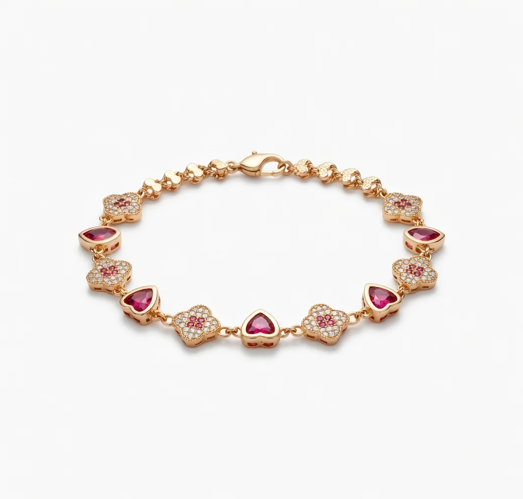 Light Luxury Retro Red Clover Zircon Charm Bracelet for Women Vintage Rose Gold High-End Fashion Jewelry
Light Luxury Retro Red Clover Zircon Charm Bracelet for Women Vintage Rose Gold High-End Fashion Jewelry