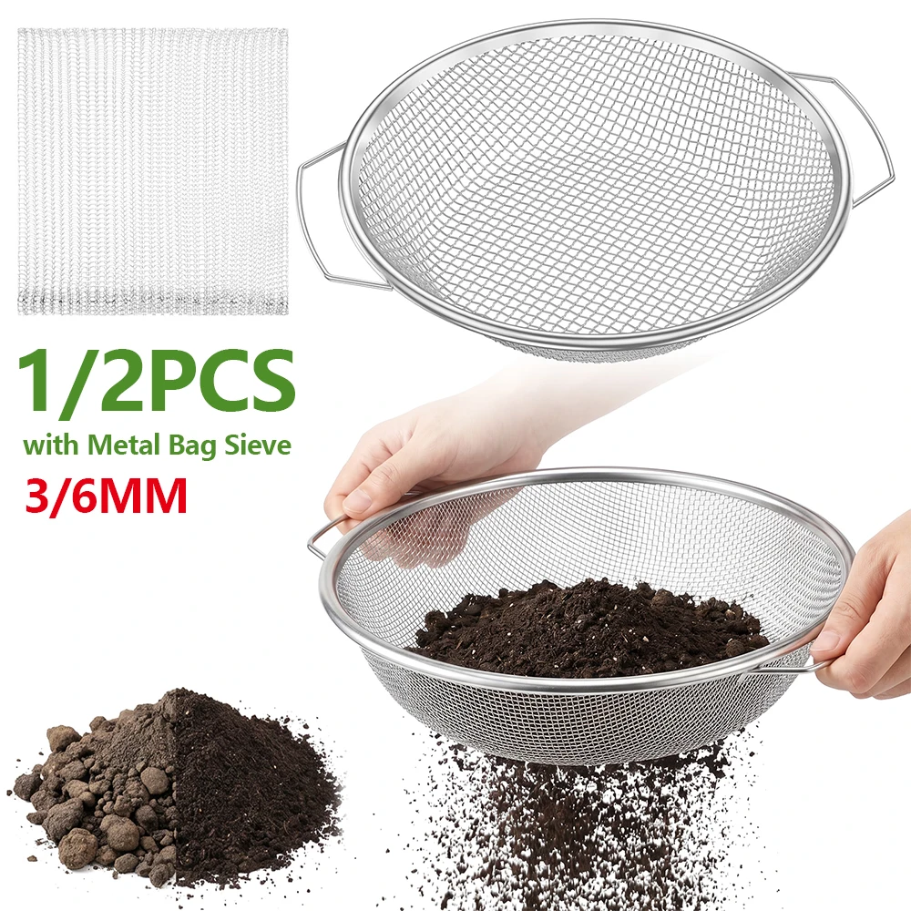 1/2Pcs Round Soil Sieve Universal Compost Sifter Efficient Garden Sieve with Metal Bag Sieve Garden Sand Sifter Strainer Basket
1/2Pcs Round Soil Sieve Universal Compost Sifter Efficient Garden Sieve with Metal Bag Sieve Garden Sand Sifter Strainer Basket