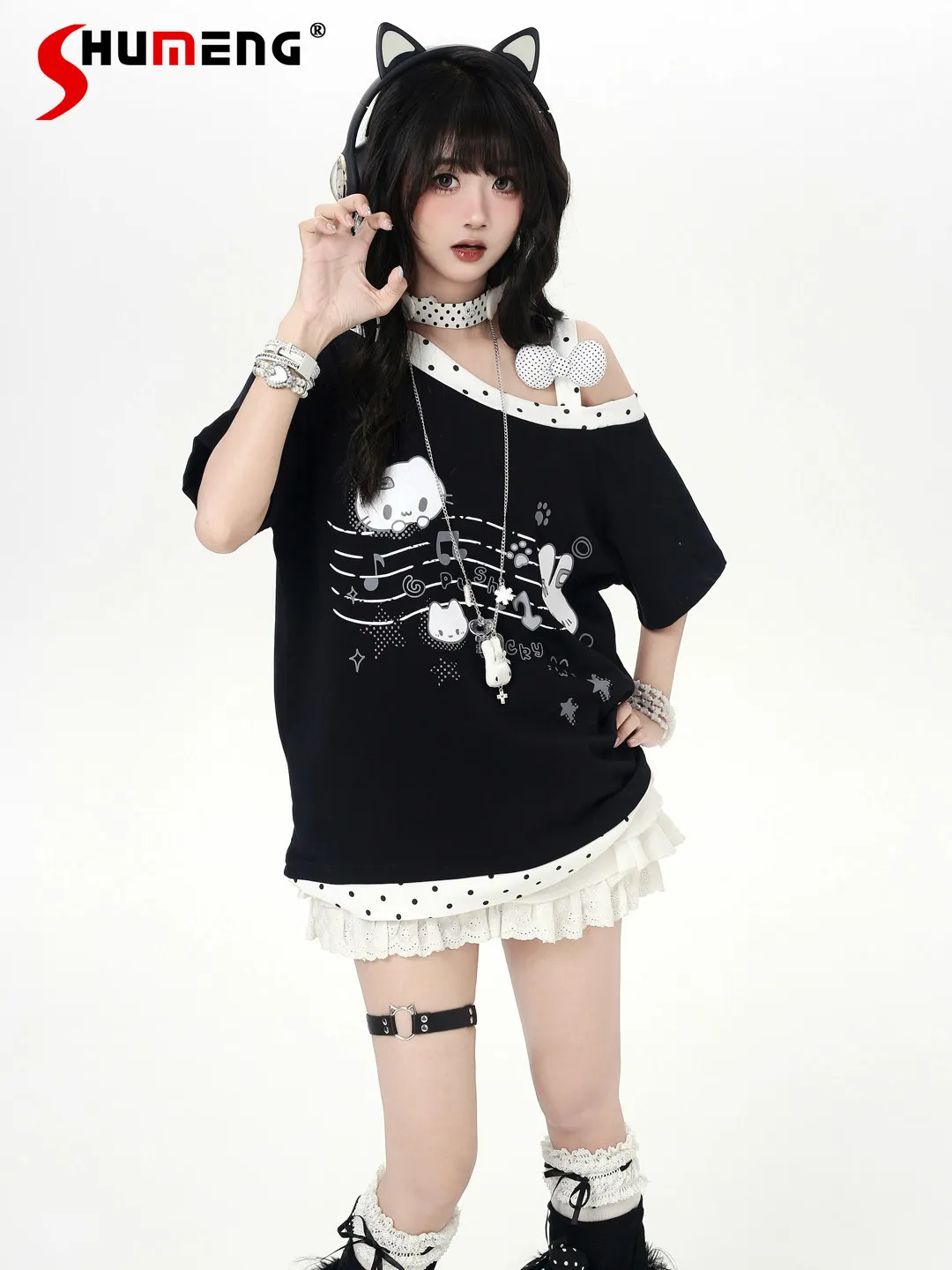 Original Harajuku Streetwear Girly Sweet Y2K Casual Top Cartoon Rabbit Print Short Sleeve Loose Kawaii T-shirt Women Summer 2026
Original Harajuku Streetwear Girly Sweet Y2K Casual Top Cartoon Rabbit Print Short Sleeve Loose Kawaii T-shirt Women Summer 2026