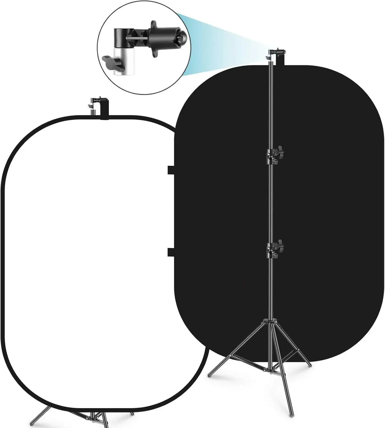 5x7ft/1.5x2m Chromakey Foldable Backdrop with Stand 8.5ft/2.6m, 2-in-1 Reversible Black White Green Background Panel for Photogr
5x7ft/1.5x2m Chromakey Foldable Backdrop with Stand 8.5ft/2.6m, 2-in-1 Reversible Black White Green Background Panel for Photogr