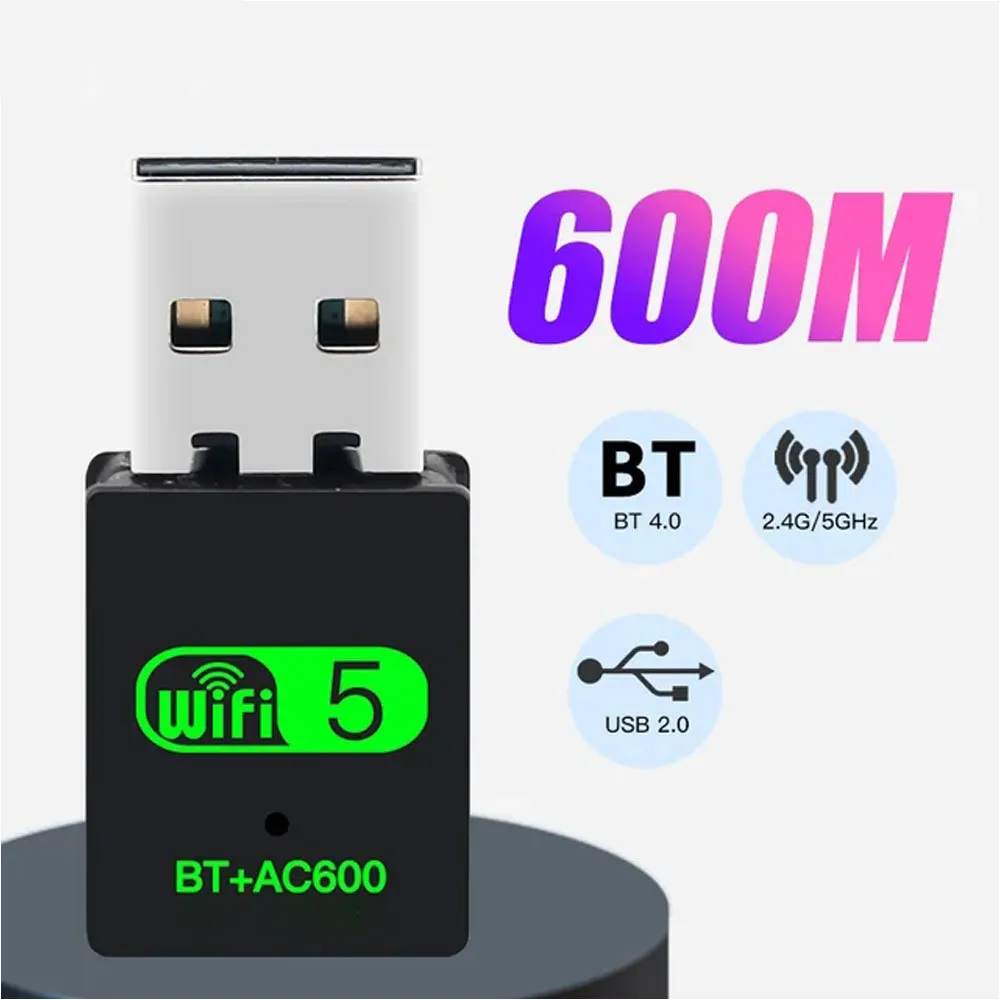 600Mbps WIFI USB Bluetooth Adapter Free Driver 2.4Ghz 5Ghz Mini Wireless Network External Receiver RTL8821CU
600Mbps WIFI USB Bluetooth Adapter Free Driver 2.4Ghz 5Ghz Mini Wireless Network External Receiver RTL8821CU