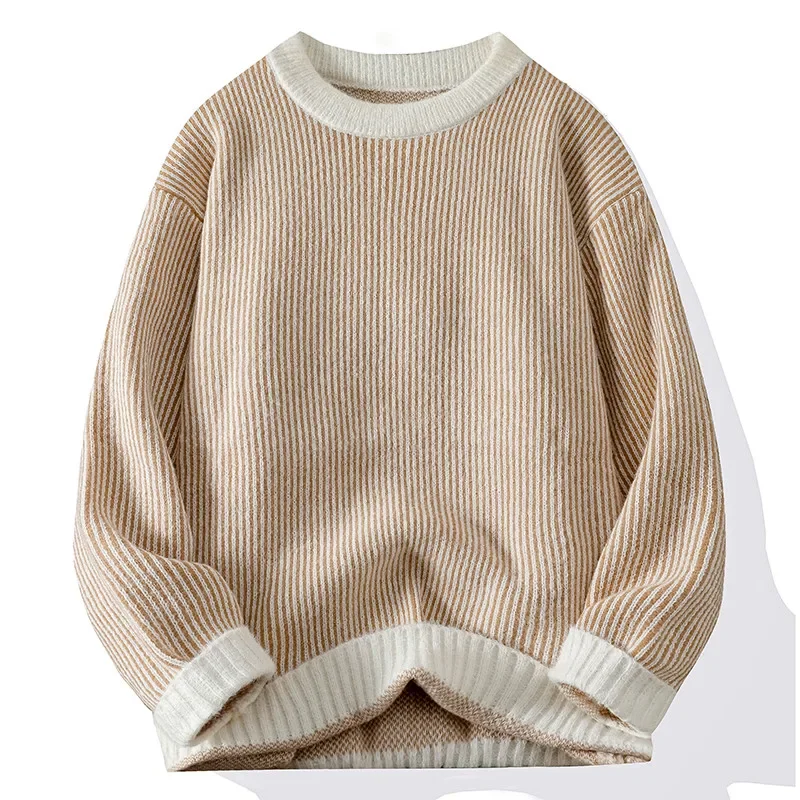 Retro Pajamas Men Autumn Winter Warm Cashmere Shirt Clothing Fashion Loose Crewneck Contrast Color Bottom Knit Men's Pajamas
Retro Pajamas Men Autumn Winter Warm Cashmere Shirt Clothing Fashion Loose Crewneck Contrast Color Bottom Knit Men's Pajamas