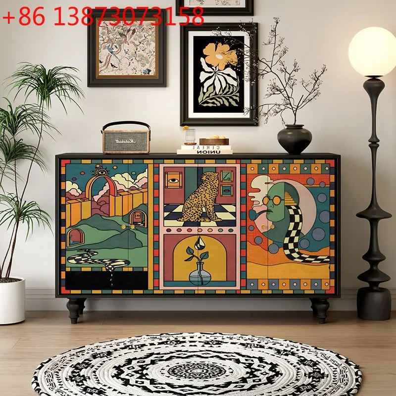 French abstract painted solid wood custom living room B & B locker
French abstract painted solid wood custom living room B & B locker