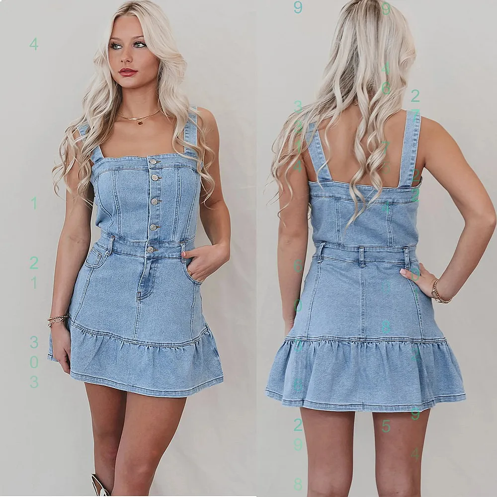 Summer Spring Women Denim Dress Sleeveless Bodycon Jumpsuit Overall Playsuit Casual Fashion Mini Dresses
Summer Spring Women Denim Dress Sleeveless Bodycon Jumpsuit Overall Playsuit Casual Fashion Mini Dresses