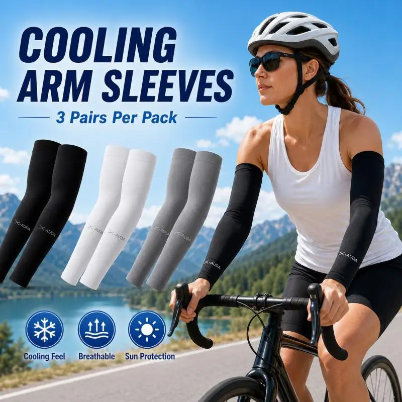 3 Pairs Cooling Arm Sleeves for Men Women Sun Protection Breathable Sports Sleeves Cycling Driving Fishing Hiking
3 Pairs Cooling Arm Sleeves for Men Women Sun Protection Breathable Sports Sleeves Cycling Driving Fishing Hiking