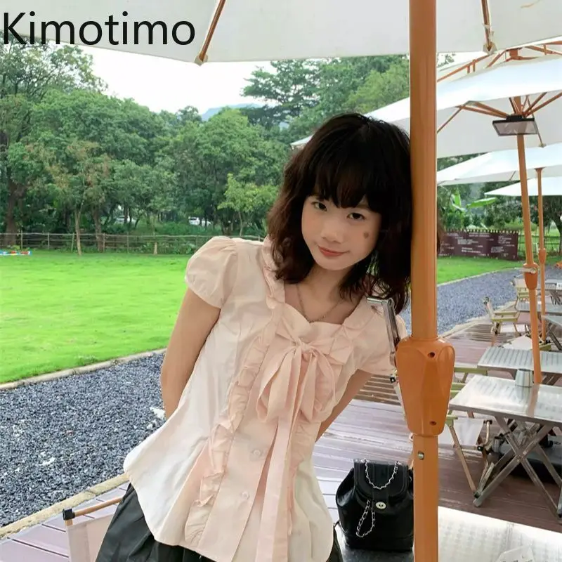Kimotimo Summer Bow Bandage Ruffle Short Sleeve Shirt Women French Sweet Waist Chic Tops Fashion Y2k Aesthetic Blouse Camisas
Kimotimo Summer Bow Bandage Ruffle Short Sleeve Shirt Women French Sweet Waist Chic Tops Fashion Y2k Aesthetic Blouse Camisas