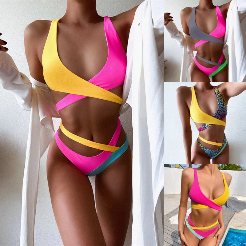 Bikini Double New Swimsuit Color Matching Bikini Strap Swimsuit Cross Swimsuit for Womenbikini6124
Bikini Double New Swimsuit Color Matching Bikini Strap Swimsuit Cross Swimsuit for Womenbikini6124