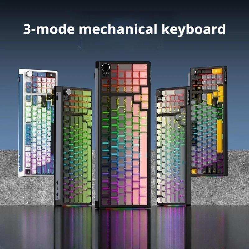 Wireless Mechanical Keyboard Hot Plug Side Engraving Keycap HIF Sound 98-Keys Three-model Bluetooth RGB Office Gaming Keyboard
Wireless Mechanical Keyboard Hot Plug Side Engraving Keycap HIF Sound 98-Keys Three-model Bluetooth RGB Office Gaming Keyboard