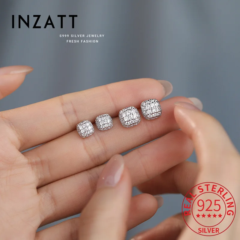 INZATT Real 925 Sterling Silver 6/8MM Full Zircon Square Stud Earrings for Women Cute Fine Jewelry Light Luxury Accessories
INZATT Real 925 Sterling Silver 6/8MM Full Zircon Square Stud Earrings for Women Cute Fine Jewelry Light Luxury Accessories