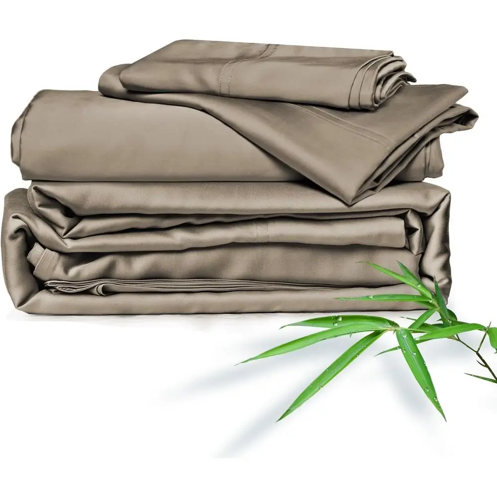 Luxurious Bamboo Rayon King Sheet Set, Cooling & Soft, 16 Deep Pockets, Taupe
Luxurious Bamboo Rayon King Sheet Set, Cooling & Soft, 16 Deep Pockets, Taupe