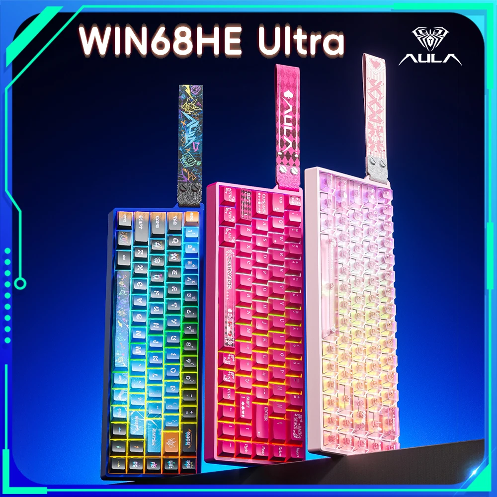 Aula WIN68HE Ultra Magnetic Switch Keyboard Wired CNC Aluminum Alloy Low Latency Esports Gaming Keyboard Custom 8000HZ 0.01mmRT 
Aula WIN68HE Ultra Magnetic Switch Keyboard Wired CNC Aluminum Alloy Low Latency Esports Gaming Keyboard Custom 8000HZ 0.01mmRT
