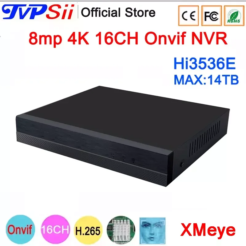 12V 2A Hi3536E 8MP 4K XMeye Surveillance Video Recorder Face Detection Max 14TB Audio H.265+ 16CH 16 Channel Onvif CCTV DVR NVR
12V 2A Hi3536E 8MP 4K XMeye Surveillance Video Recorder Face Detection Max 14TB Audio H.265+ 16CH 16 Channel Onvif CCTV DVR NVR