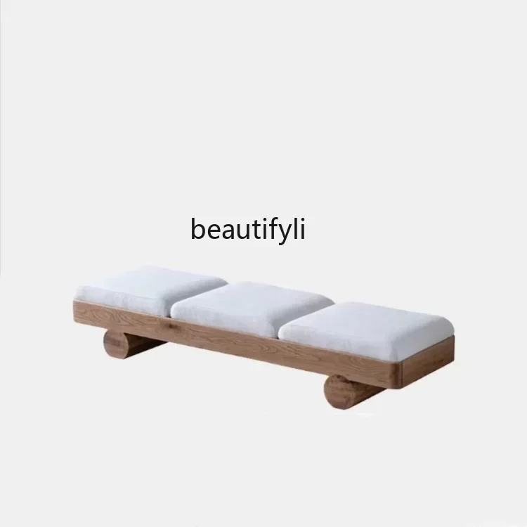 Medieval solid wood fabric bench bedroom, designer model room rest sofa hair stool home shoe changing stool
Medieval solid wood fabric bench bedroom, designer model room rest sofa hair stool home shoe changing stool