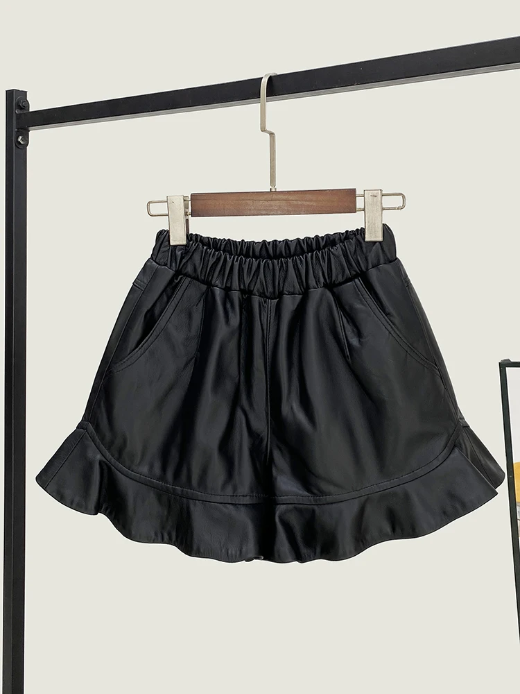 Spring New High Quality Genuine Real Leather Pants Women's Loose Ruffled Shorts Fashionable All-Match Waist Casual Wide Leg
Spring New High Quality Genuine Real Leather Pants Women's Loose Ruffled Shorts Fashionable All-Match Waist Casual Wide Leg
