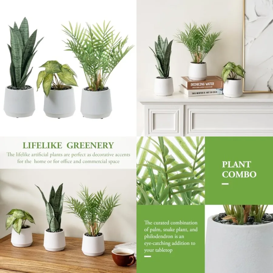 Modern Assorted Artificial Plants Potted in White Textured Planter Pots, 3 Pcs Combo Set Tabletop ery House Plant Includes Faux
Modern Assorted Artificial Plants Potted in White Textured Planter Pots, 3 Pcs Combo Set Tabletop ery House Plant Includes Faux