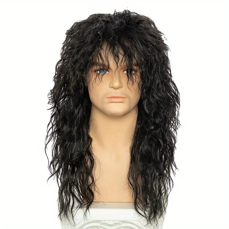 Men's Mid-Length Curly Wig - Perfect for Rock Performances, Hip Hop & Halloween
Men's Mid-Length Curly Wig - Perfect for Rock Performances, Hip Hop & Halloween