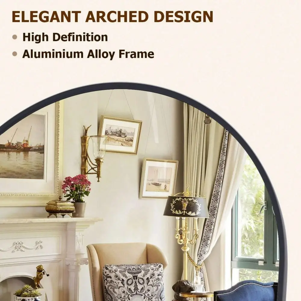 X59 Arched Full Length Mirror Full Body Free Standing Floor Mirror, Black
X59 Arched Full Length Mirror Full Body Free Standing Floor Mirror, Black