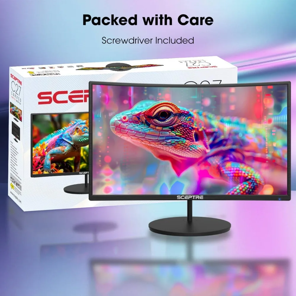 Curved 27" FHD 1080p 75Hz LED Monitor HDMI VGA Build-In Speakers, EDGE-LESS Metal Black 2019
Curved 27" FHD 1080p 75Hz LED Monitor HDMI VGA Build-In Speakers, EDGE-LESS Metal Black 2019